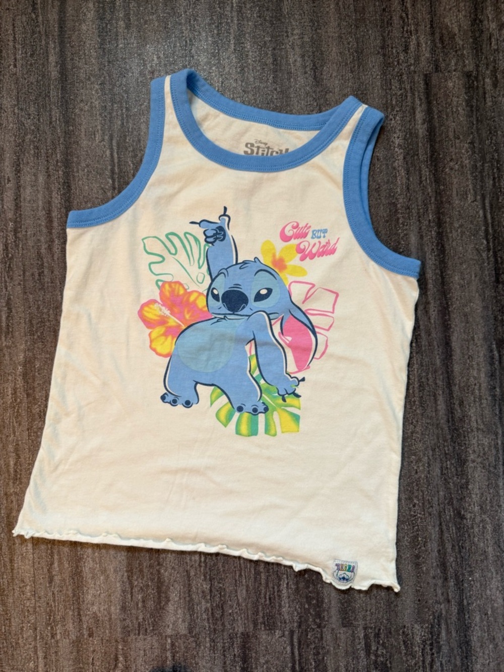 Stitch white sleeveless tee